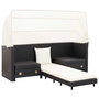 Voir la diapositive 3 : VIDAXL Canape-lit extensible 3 places avec toit Resine tressee Noir