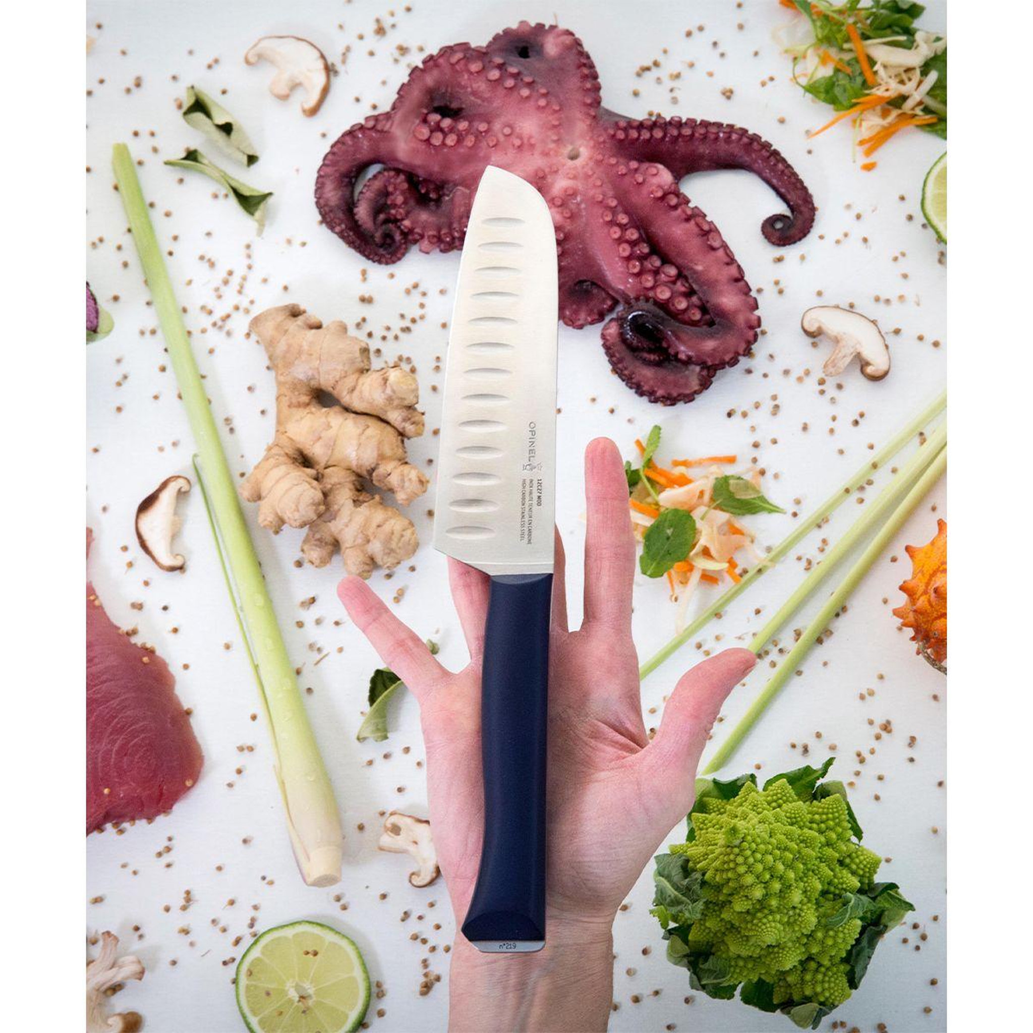 Voir la diapositive 3 : Opinel Couteau japonais Santoku Intempora No219