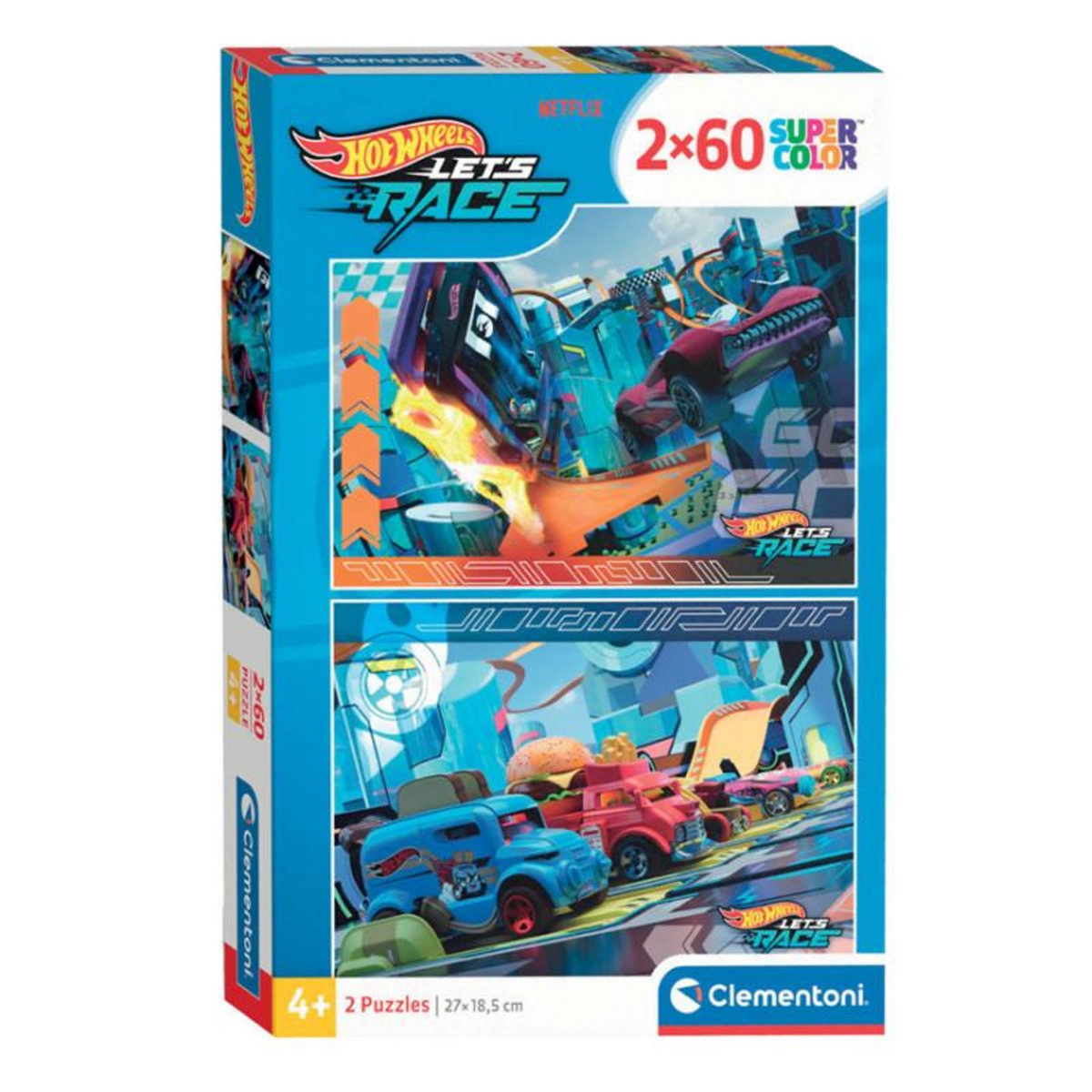 CLEMENTONI Clementoni Jigsaw Puzzle Super Color Hot Wheels, 2x60pcs. 24816