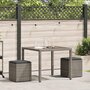 Voir la diapositive 2 : VIDAXL Tabourets jardin coussins lot de 2 gris 40x40x43 cm poly rotin
