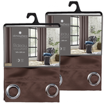 TOILINUX Lot de 2 Rideaux de salon occultants 8 œillets. Coloris disponibles : Gris