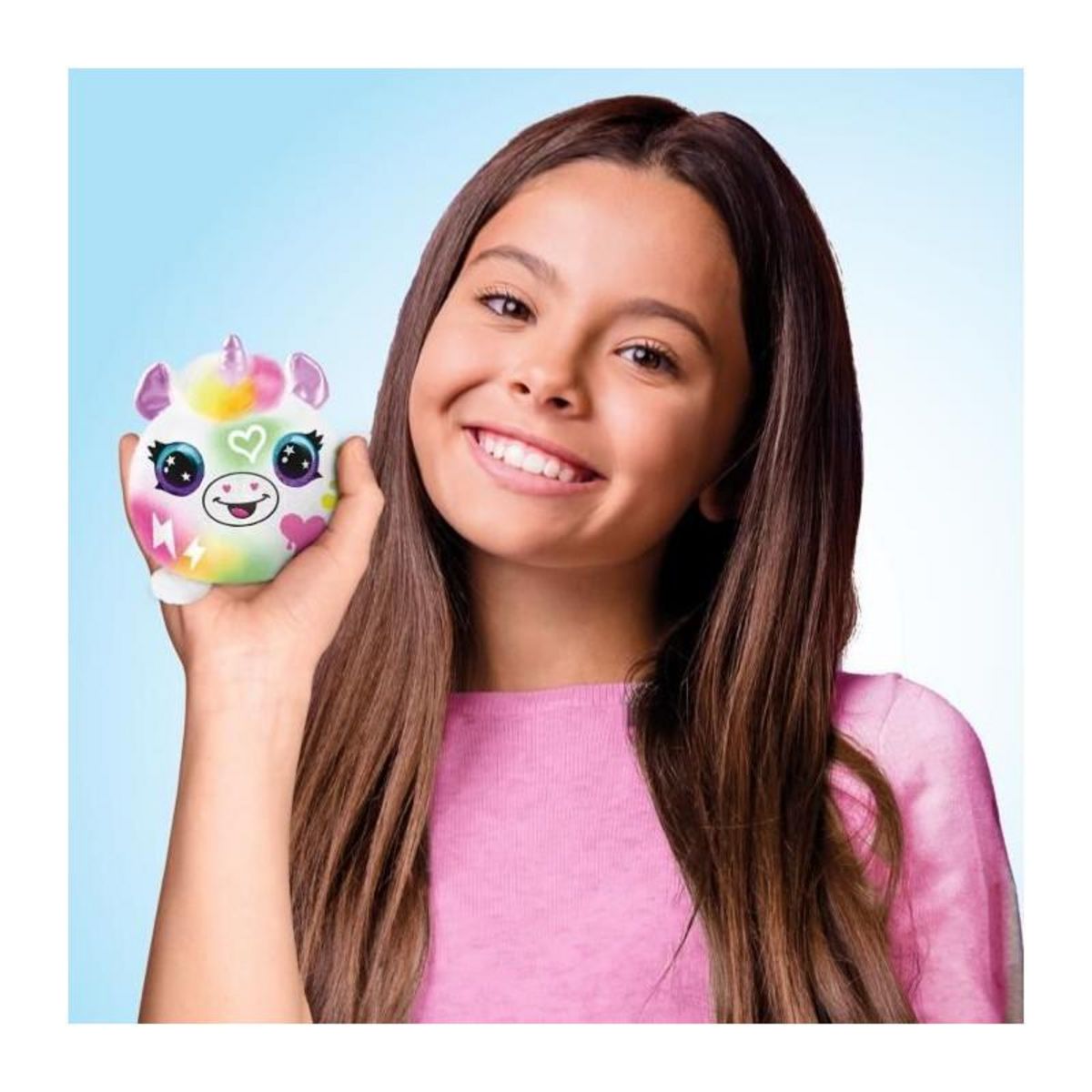 Canal Toys Canal Toys - Airbrush Plush - Mini Peluche surprise a Personnaliser avec Feutres et Pochoirs - 1-pack Néon - AIR 020