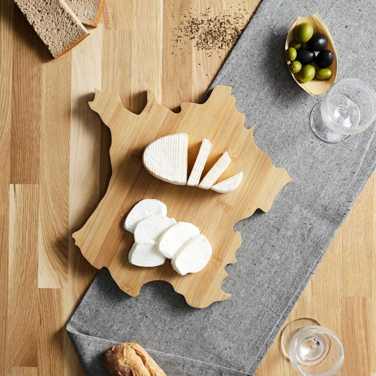 The Home Deco Factory Planche apéritive en carte de France - Beige