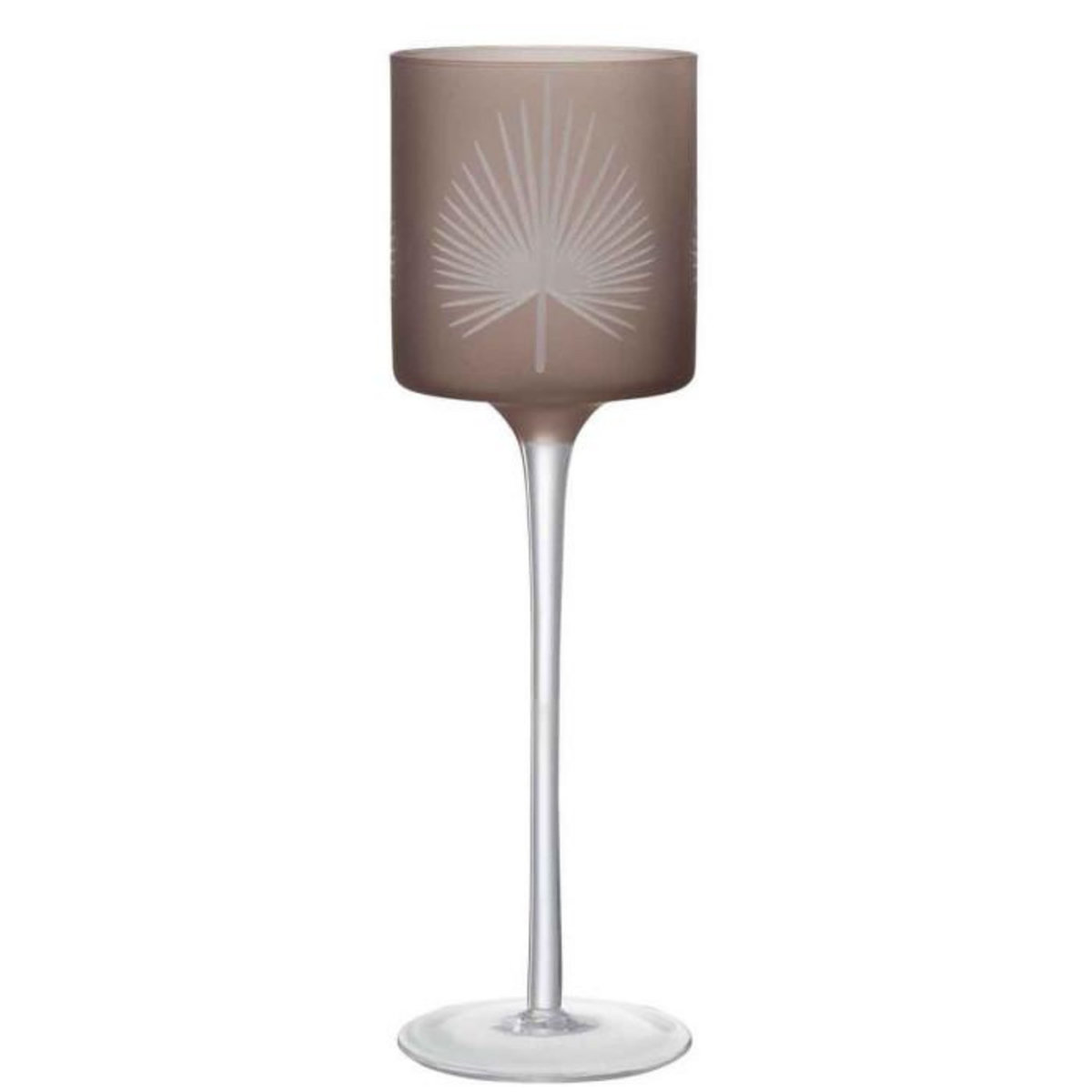 Paris Prix Photophore Déco  Feuilles de Palmier  30cm Marron