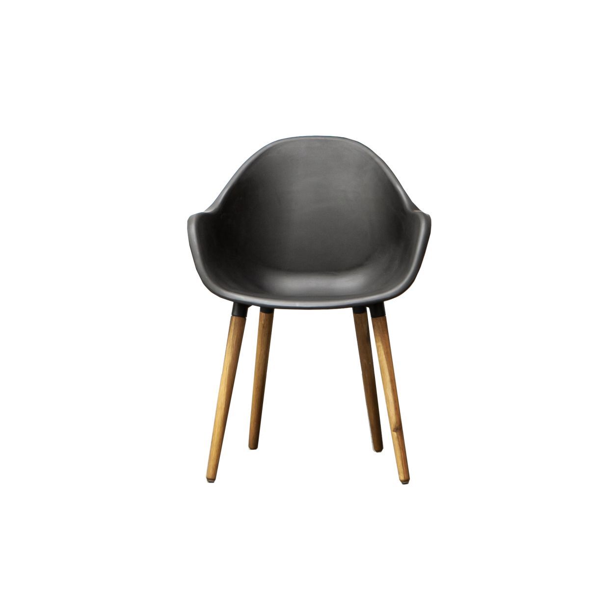 IDCOM Lot de 4 fauteuils de jardin - Coque noir - VINY