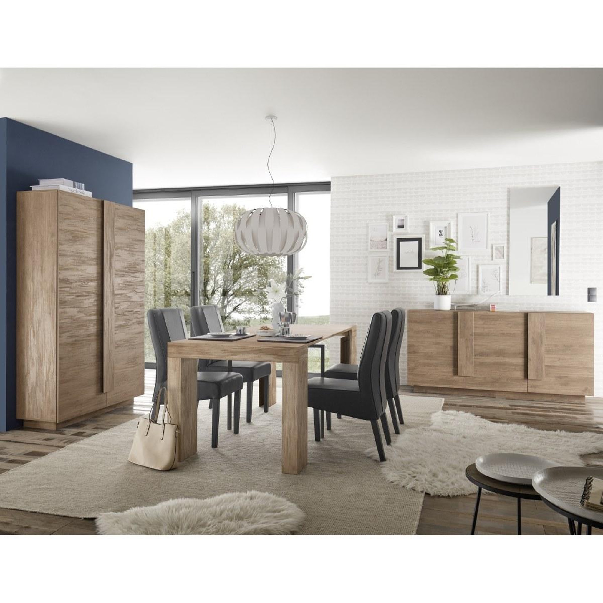 Voir la diapositive 3 : JLC KREATION Buffet contemporain bois 3 portes 180cm terra