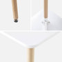 Voir la diapositive 3 : SWEEEK Table à manger blanche carrée MDF et bois de hêtre - Hedvig