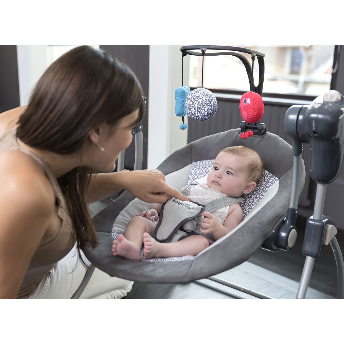 BABYMOOV Balancelle bébé inclinable Swoon Bubble - Zinc