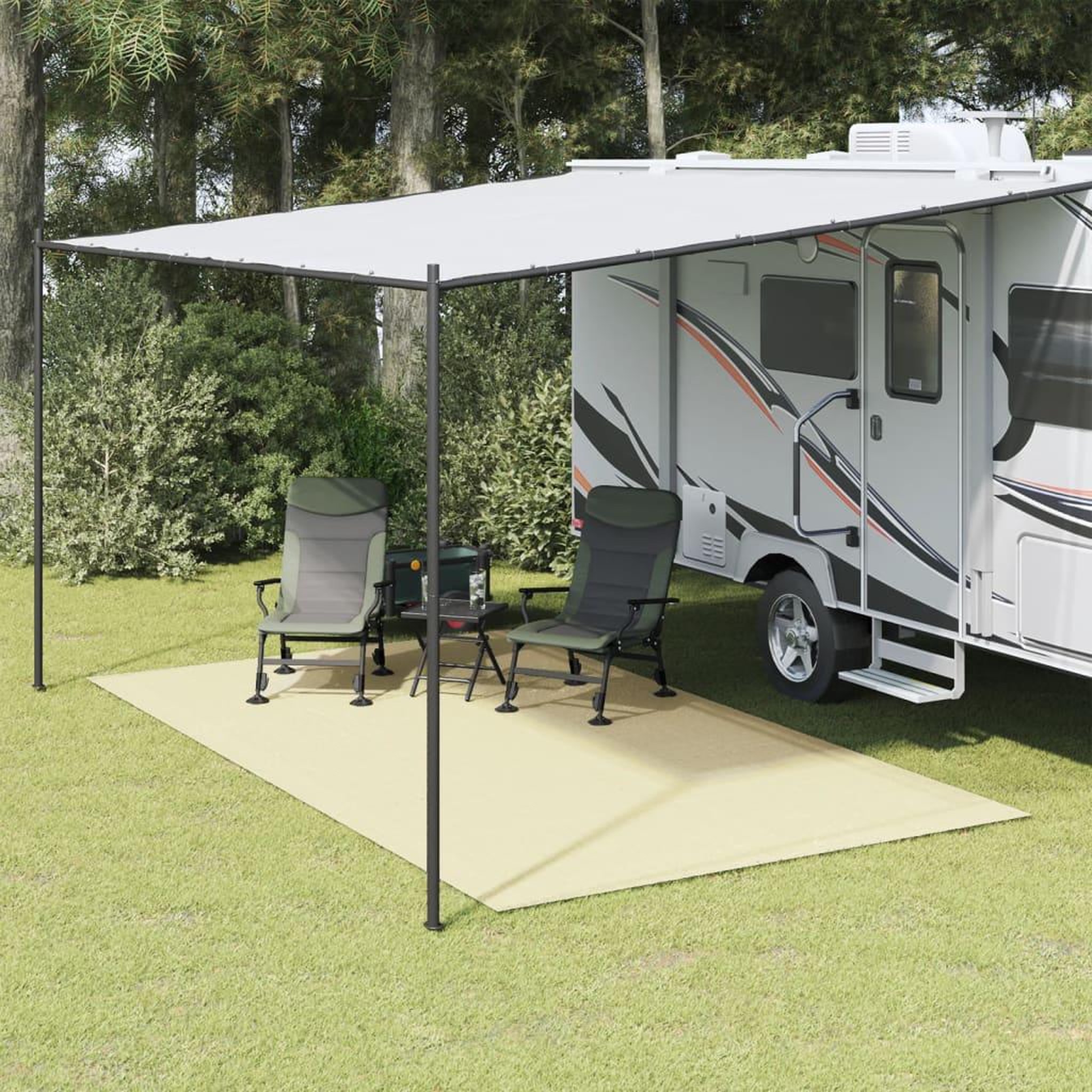 VIDAXL Tapis de tente creme 4x2,5 m