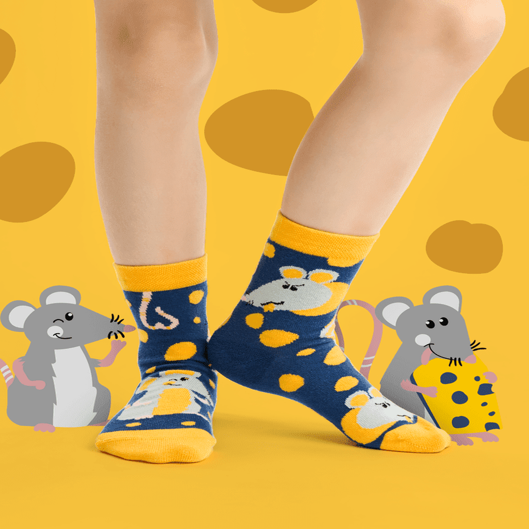 Voir la diapositive 2 : DEDOLES Chaussettes enfants souris et fromage