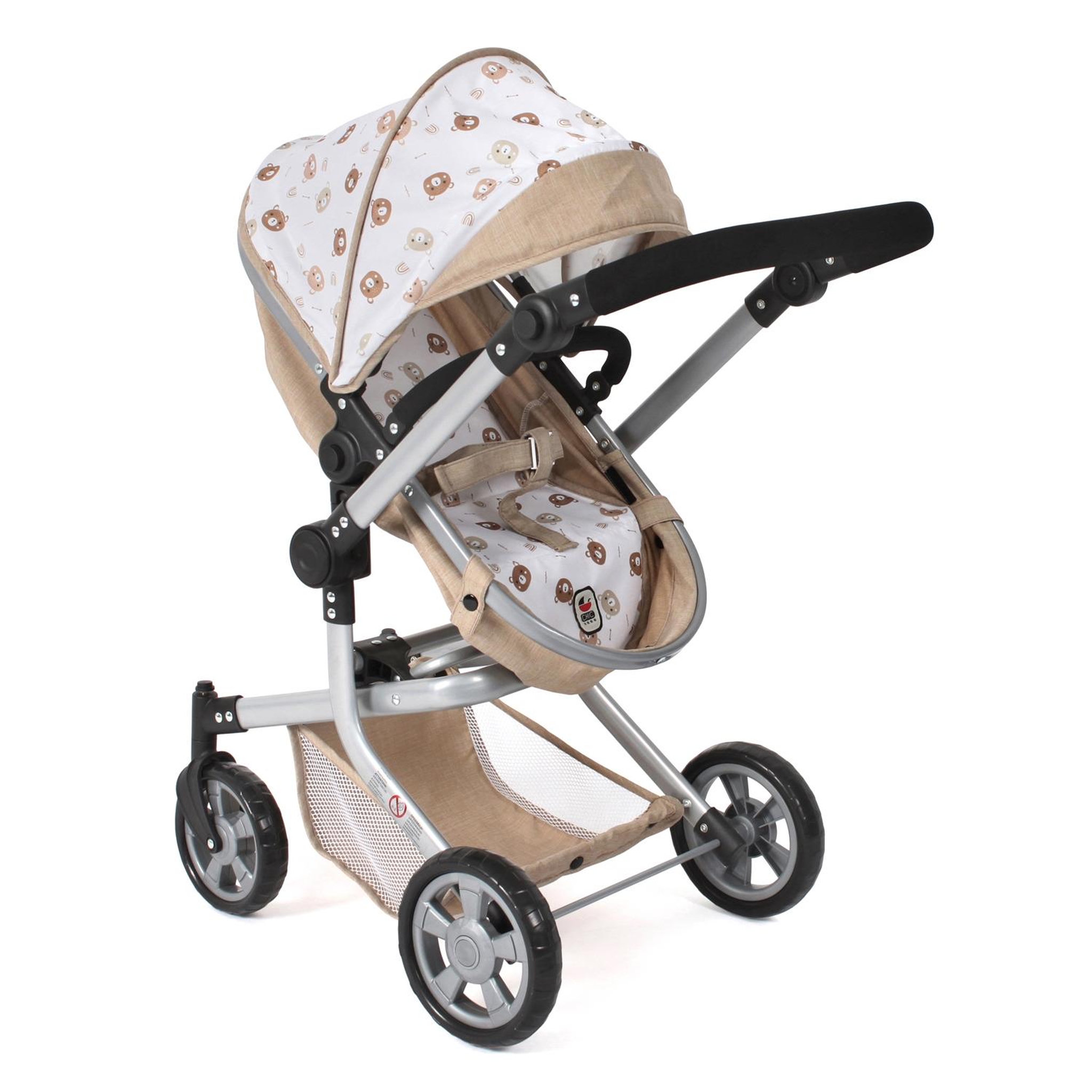 Voir la diapositive 3 : BAYER CHIC 2000 Poussette pour poupée combinée 2 en 1 Mika Beige avec oursons