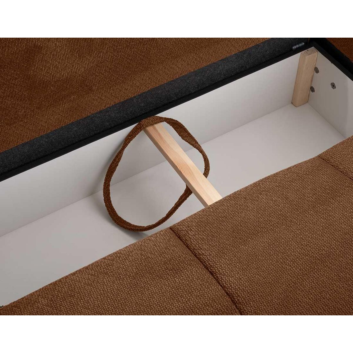 BEST MOBILIER Leonie - canapé d'angle gauche 4 places convertible avec coffre en velours texturé