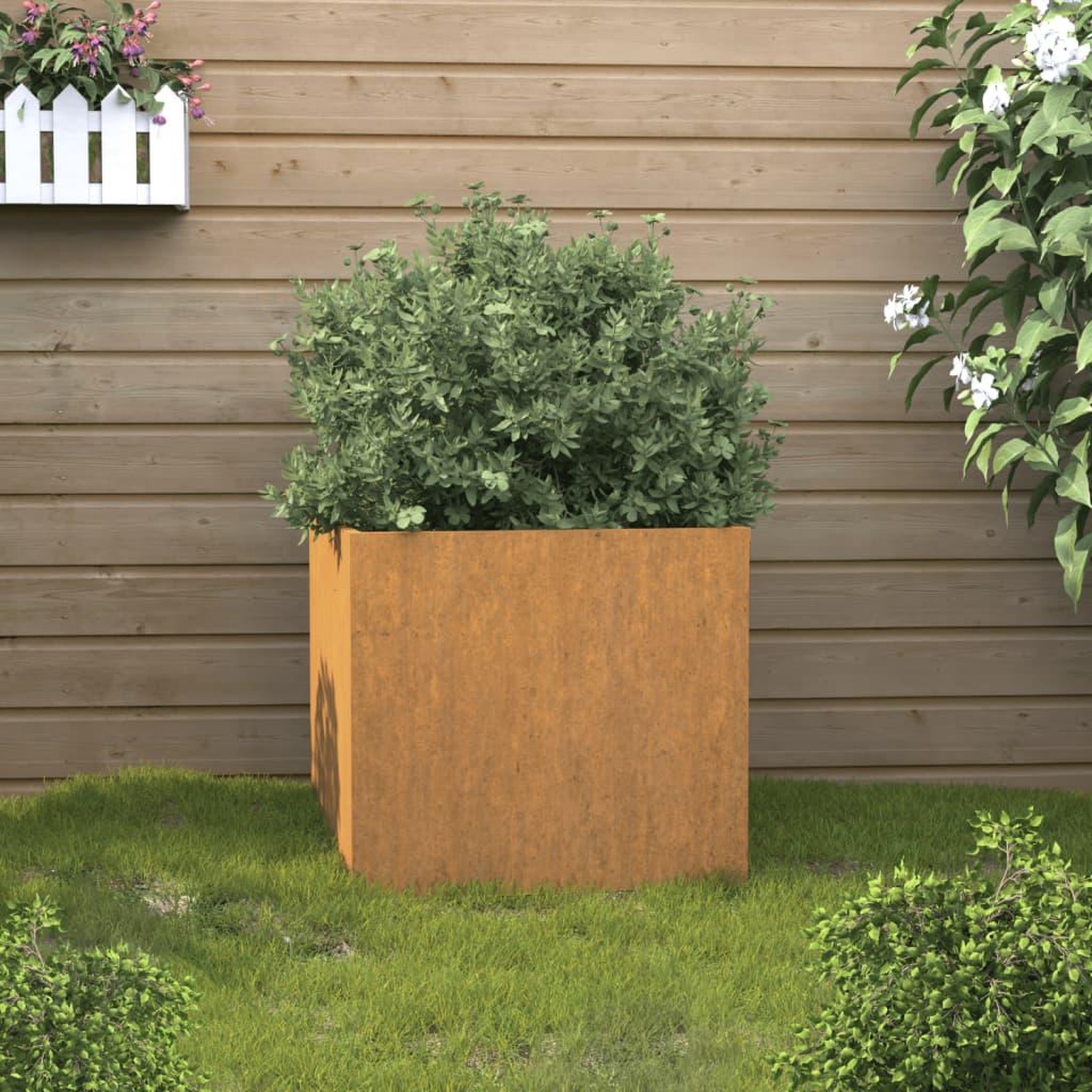 Voir la diapositive 1 : VIDAXL Jardiniere 32x30x29 cm acier corten