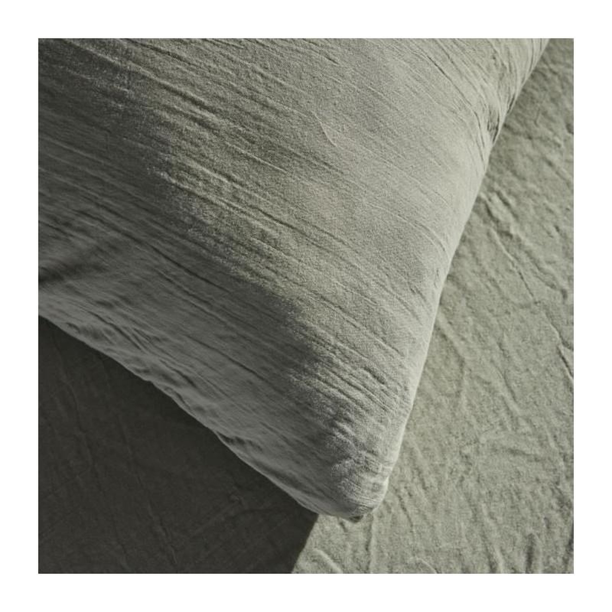 Voir la diapositive 3 : Today Parure de lit - TODAY - 123327 - 1 personne - 140x200 cm - Gaze de coton unie - Sauge