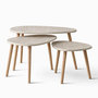 Voir la diapositive 1 : CONCEPT USINE Set de 3 tables gigognes design effet travertin TIRA