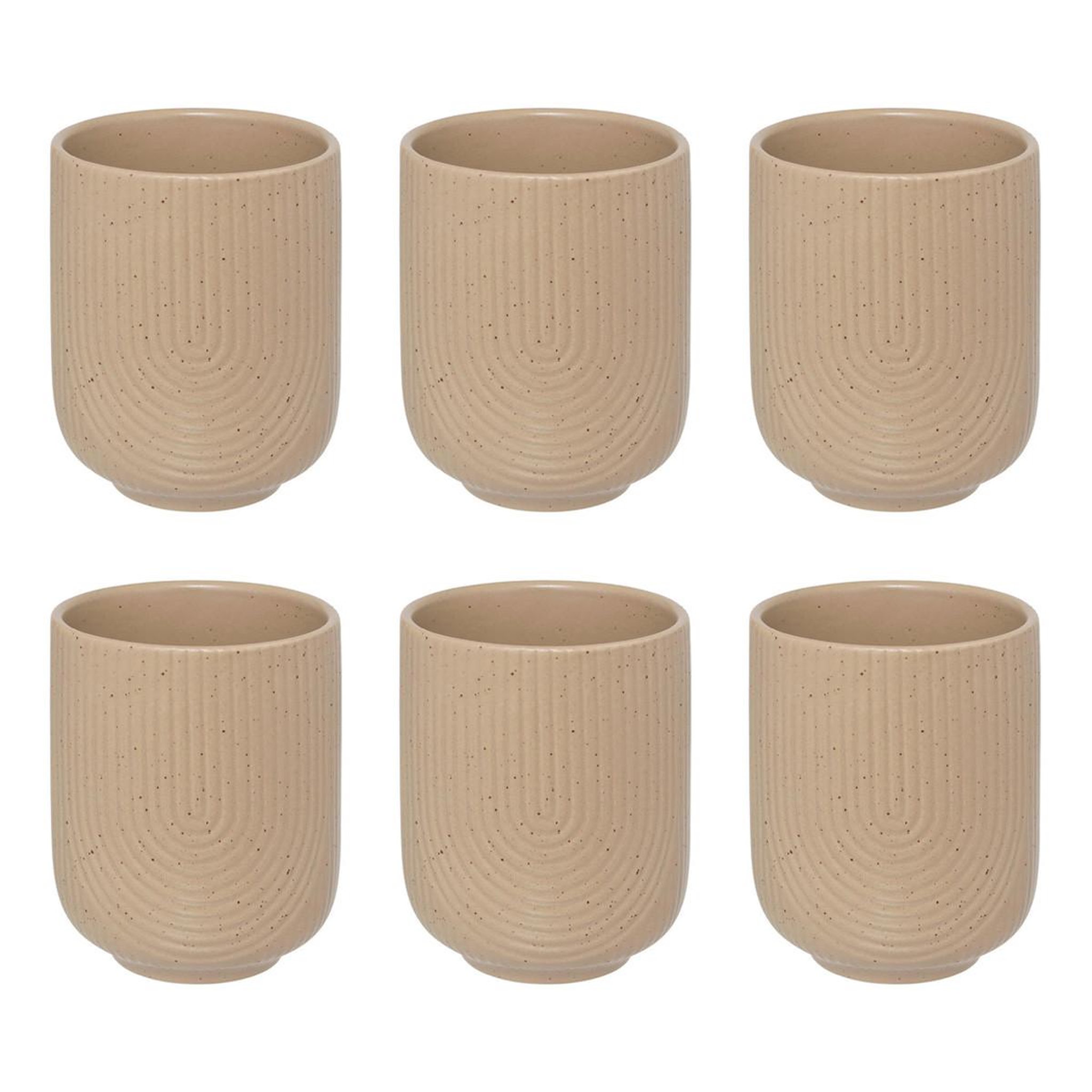 SECRET DE GOURMET Lot de 6 tasses en céramique  lya  19cl taupe