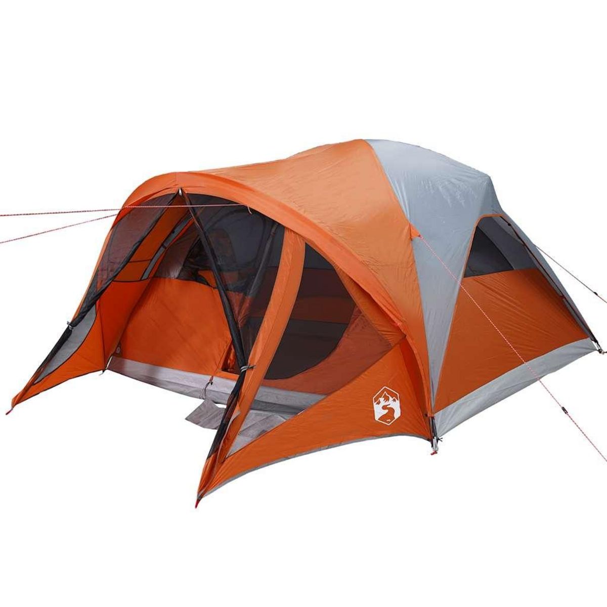 VIDAXL Tente familiale tunnel 6 personnes gris et orange impermeable