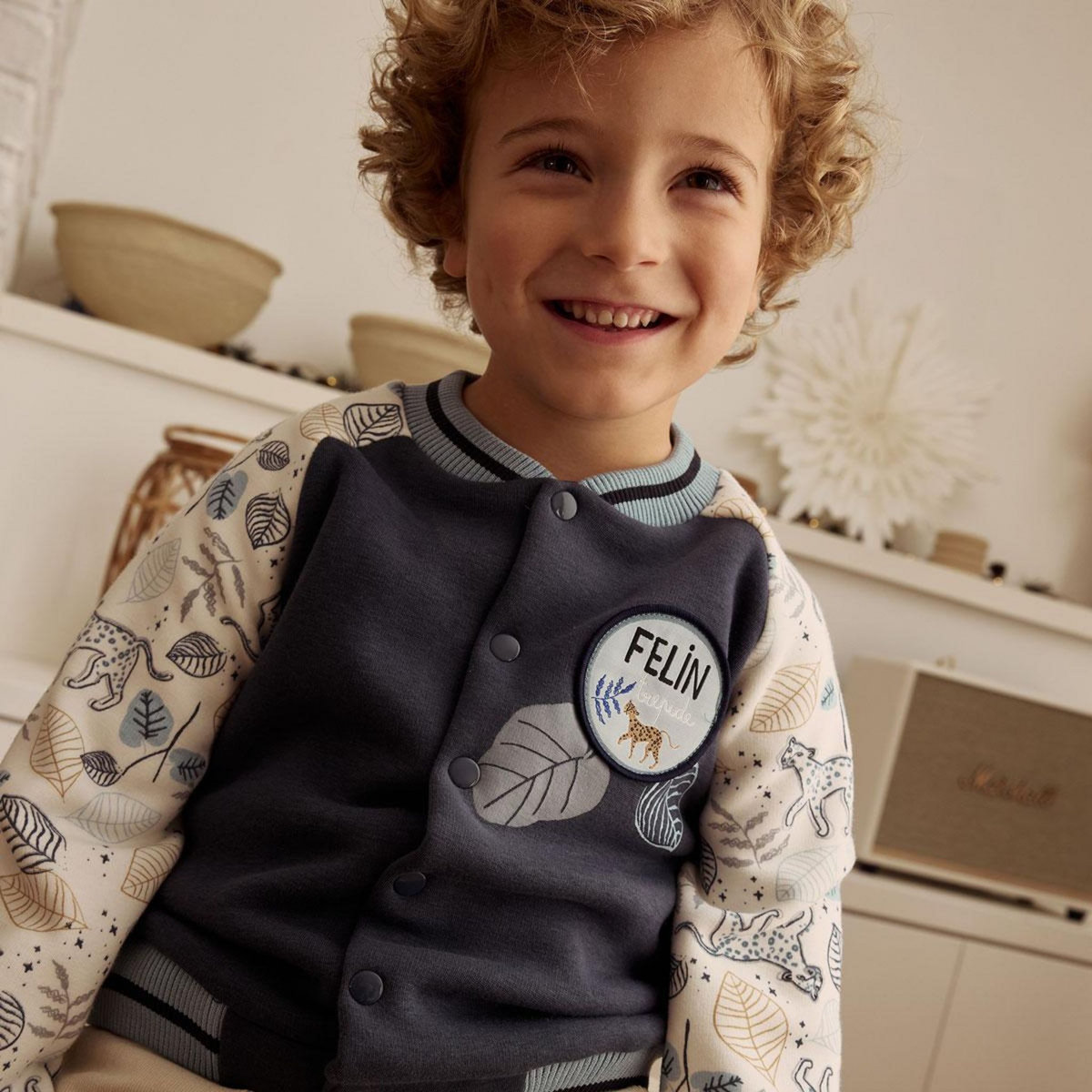 Petit Béguin Veste teddy bébé en molleton ultra chaud Félintrépide