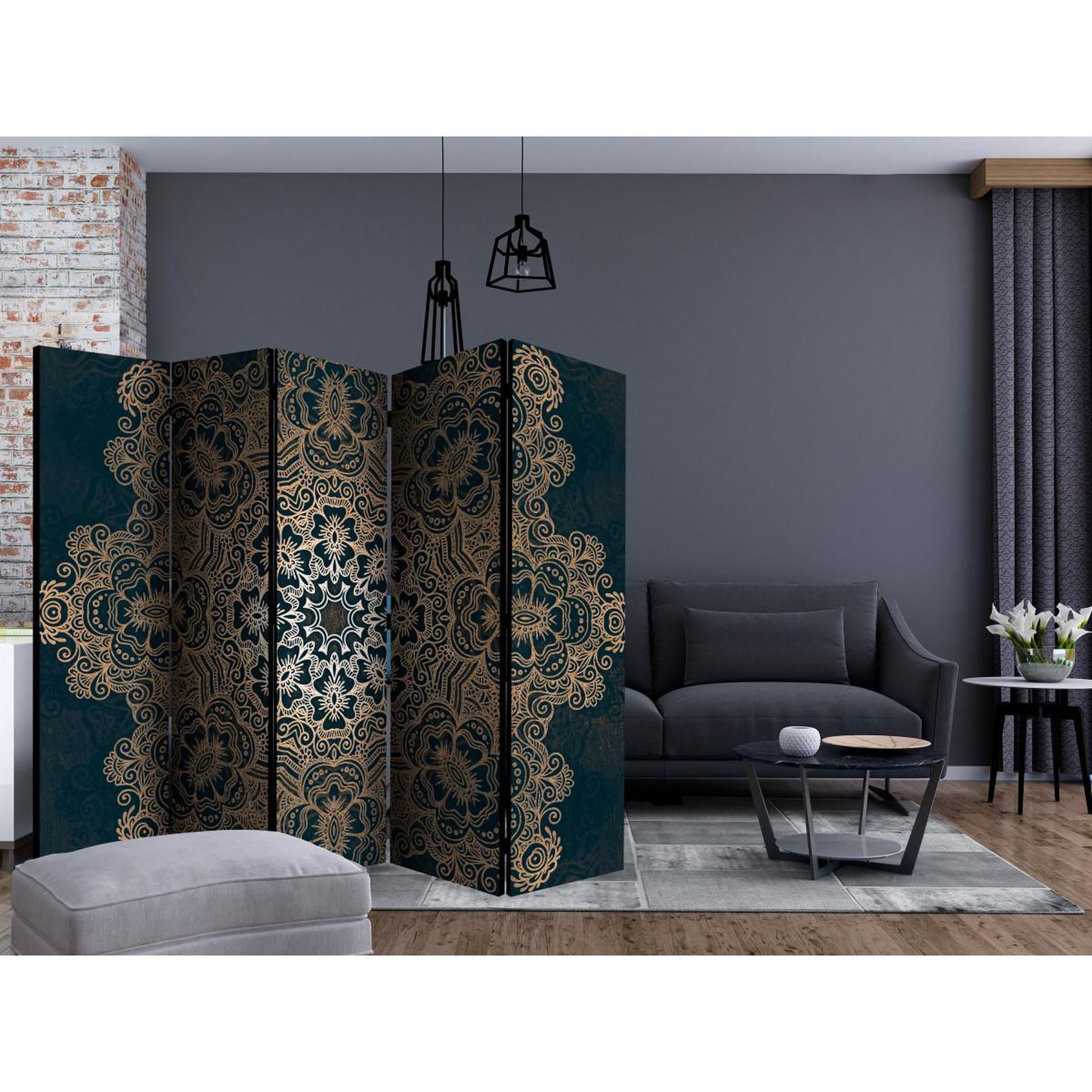 Voir la diapositive 2 : Paris Prix Paravent 5 volets  intricate pattern  172x225cm