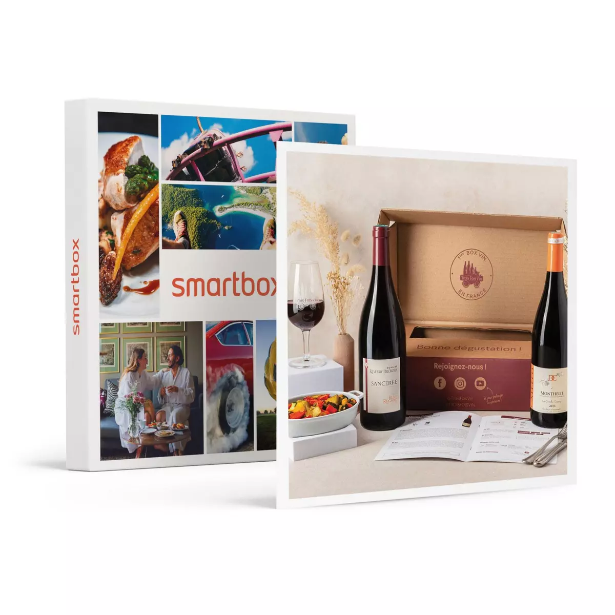 Smartbox Abonnement de 3 mois : 2 grands vins rouges par mois et livret de dégustation - Coffret Cadeau Gastronomie