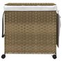 Voir la diapositive 3 : VIDAXL Panier a linge avec roulettes 60x35x60,5 cm resine tressee