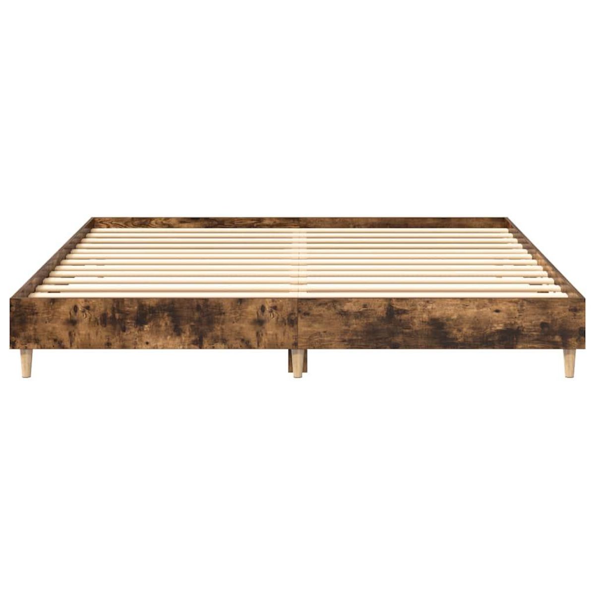 VIDAXL Cadre de lit sans matelas chene fume 160x200 cm bois ingenierie