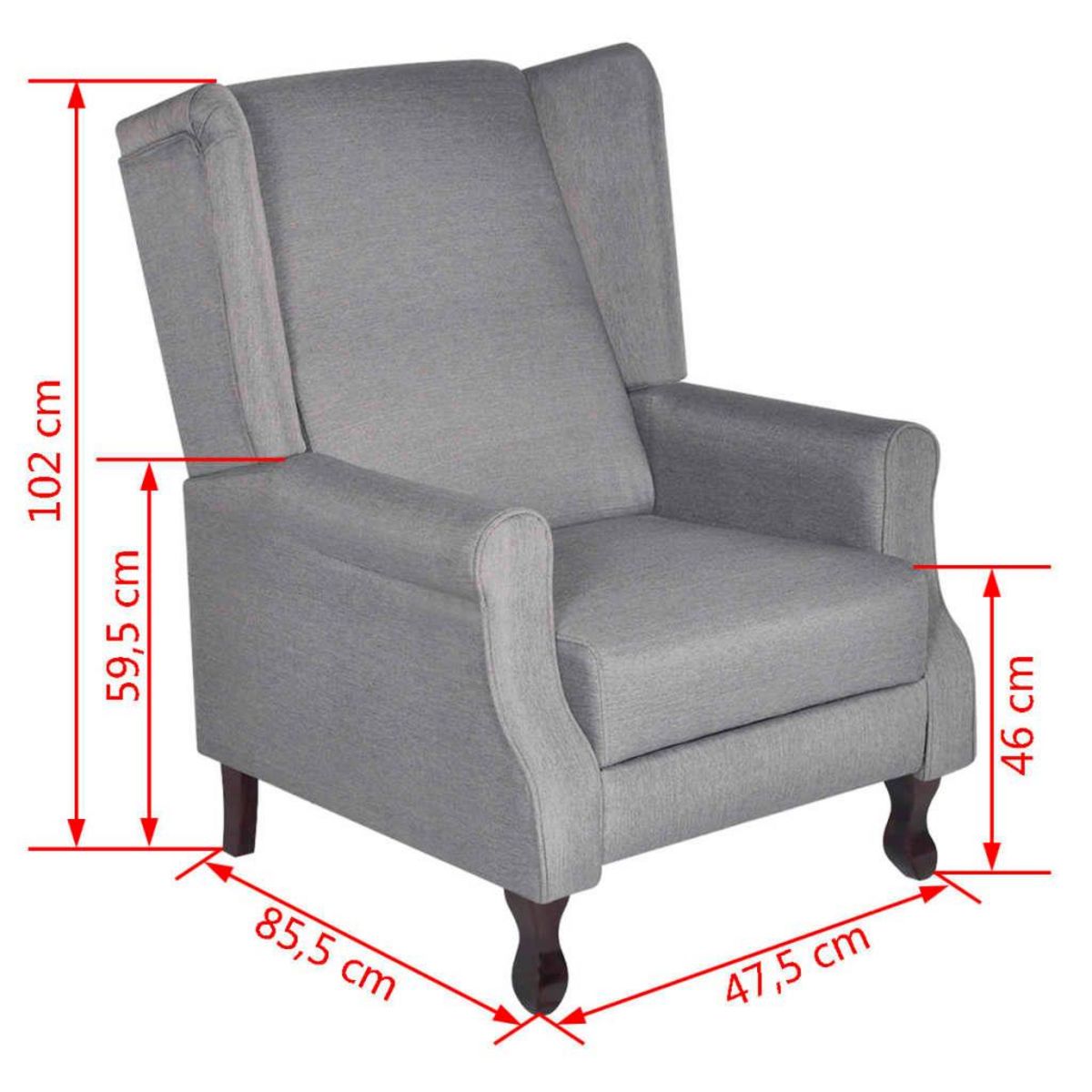 VIDAXL Fauteuil gris tissu