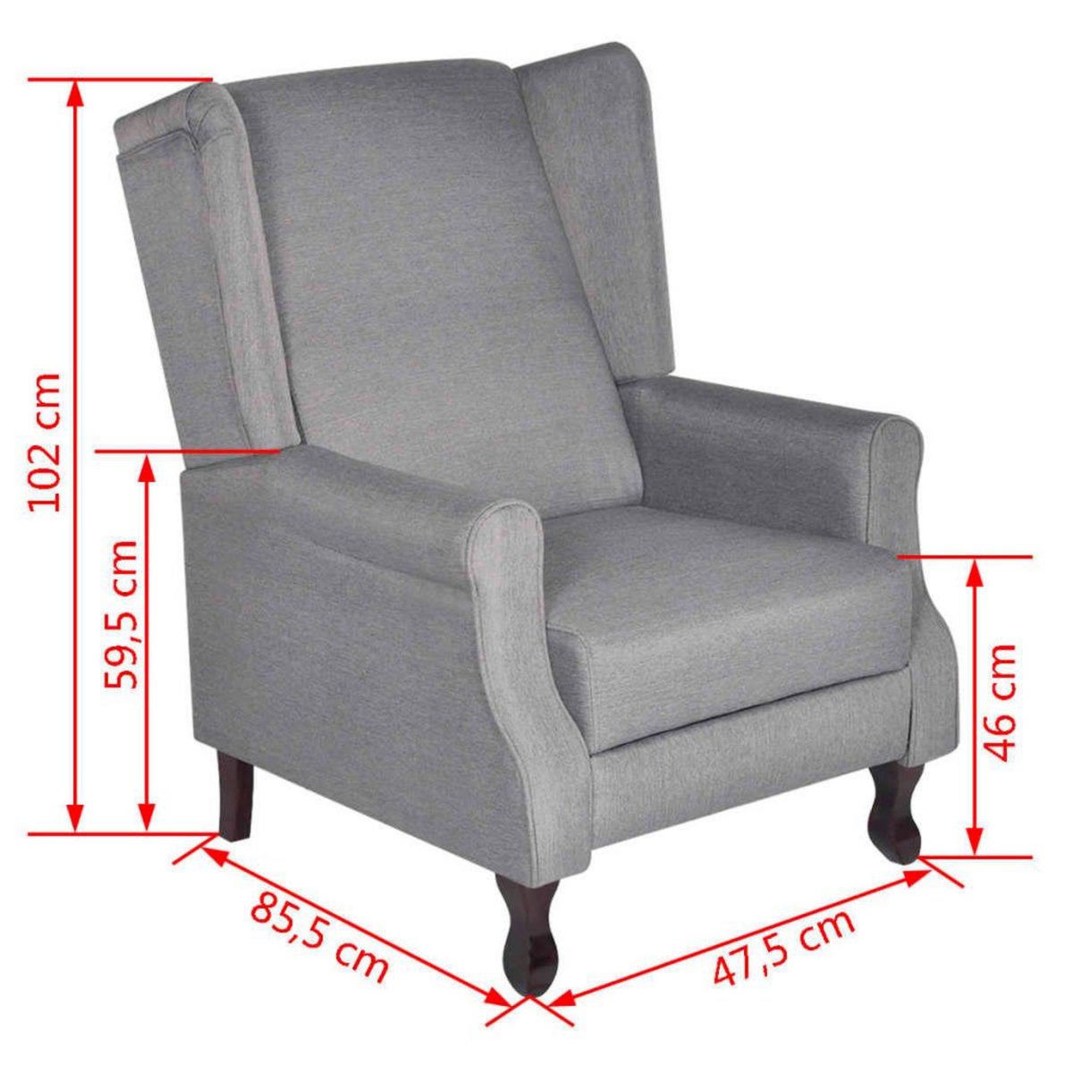 VIDAXL Fauteuil gris tissu