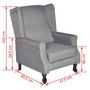 Voir la diapositive 6 : VIDAXL Fauteuil gris tissu