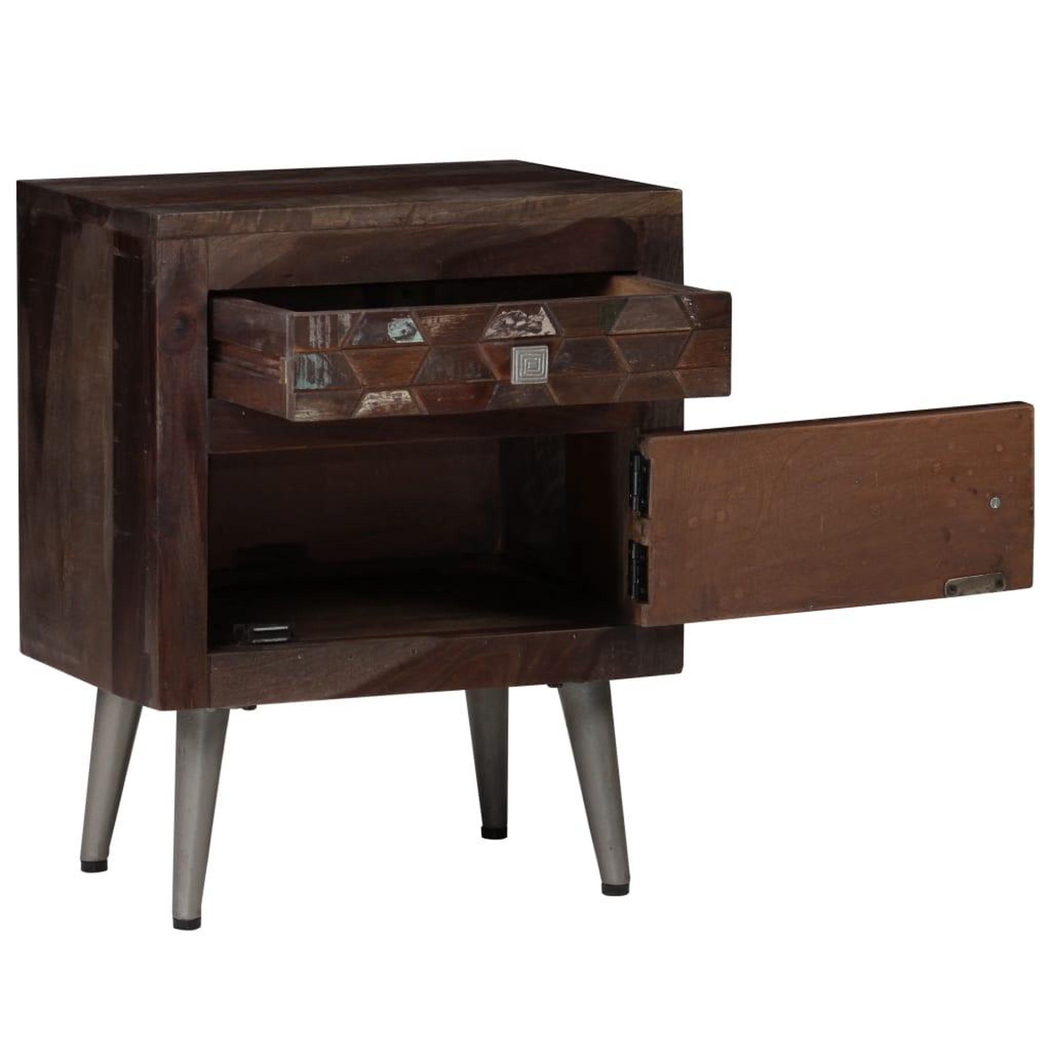 Voir la diapositive 3 : VIDAXL Table de chevet Bois de recuperation solide 40 x 30 x 50 cm