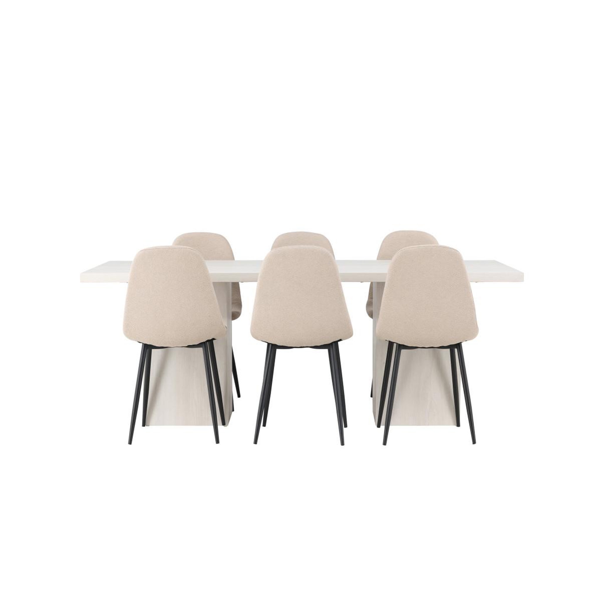 Voir la diapositive 2 : Paris Prix Ensemble table à manger & 6 chaises  olga & polar  200cm naturel & beige