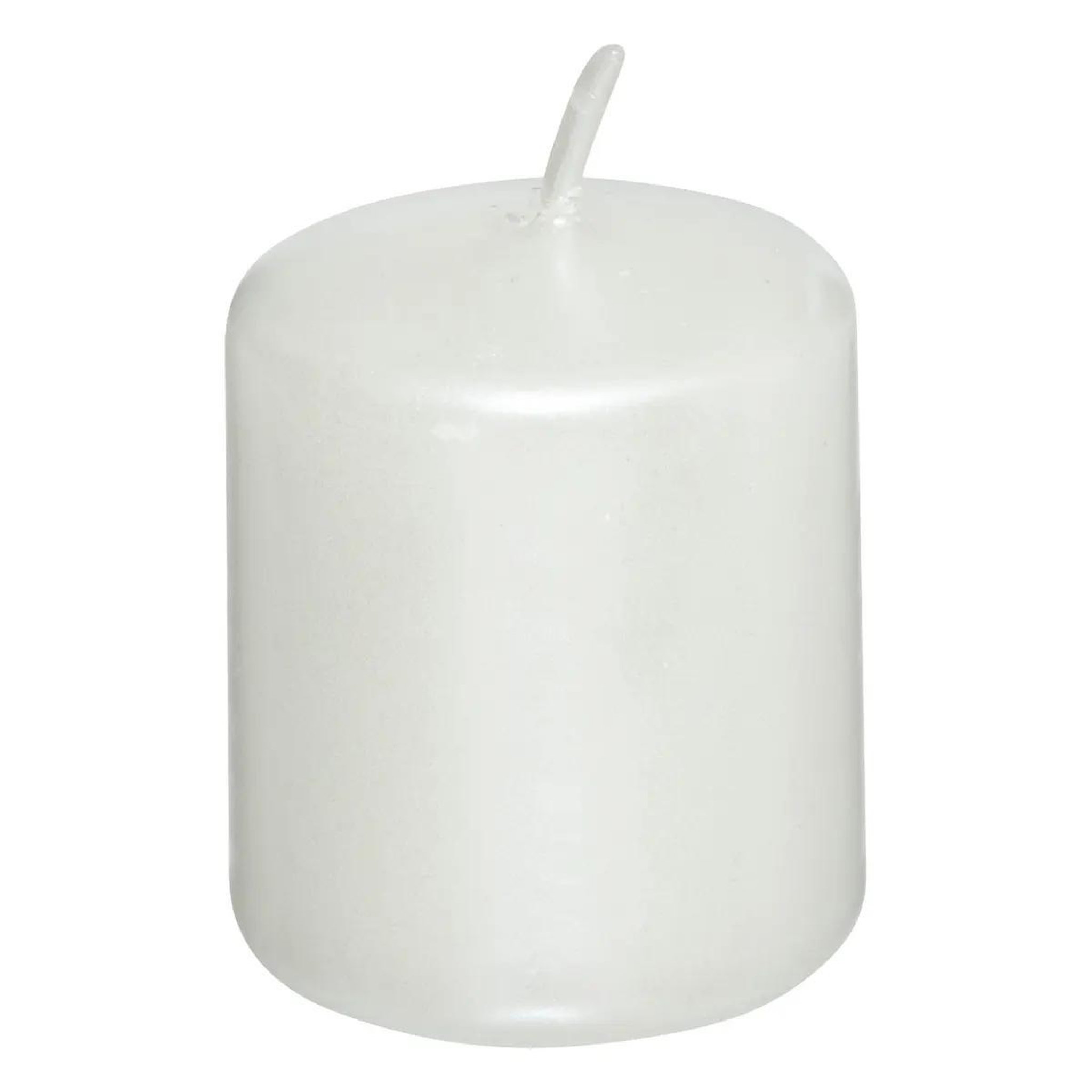 Voir la diapositive 2 : ATMOSPHERA Lot de 4 bougies déco  satin  4cm blanc