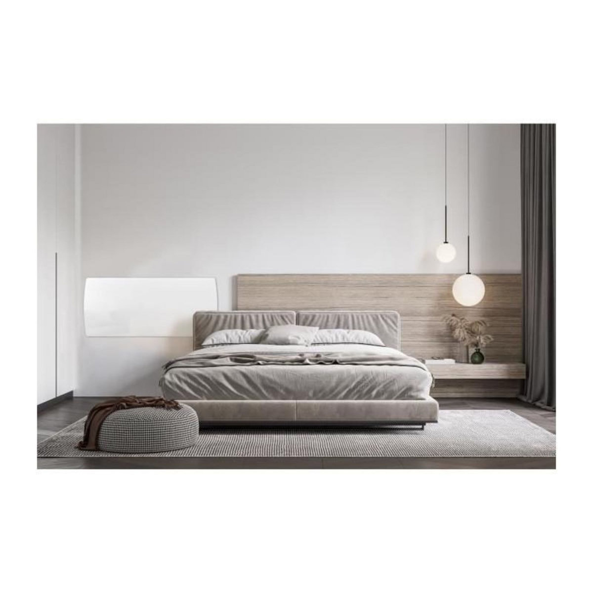 OCEANIC Radiateur électrique fixe a inertie seche céramique 2000W OCEANIC Rubis - Façade verre - Blanc - NF