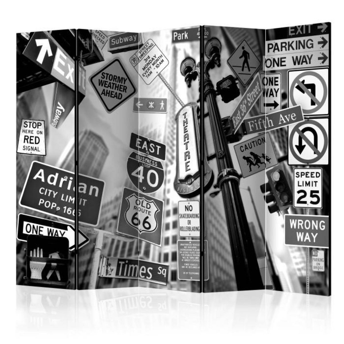Paris Prix Paravent 5 Volets  Roads To Manhattan  172x225cm
