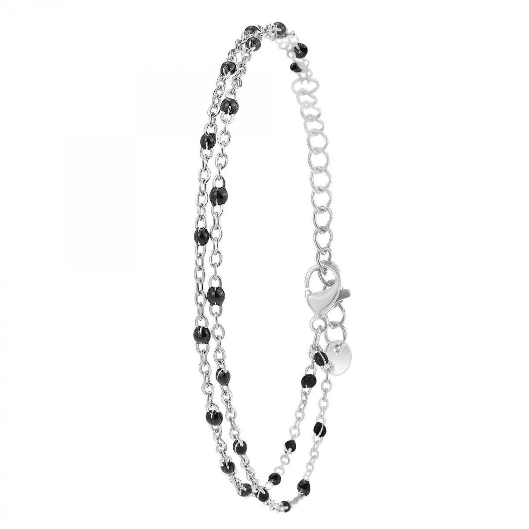 Voir la diapositive 1 : SC CRYSTAL Bracelet double tour et perles noires par SC Crystal