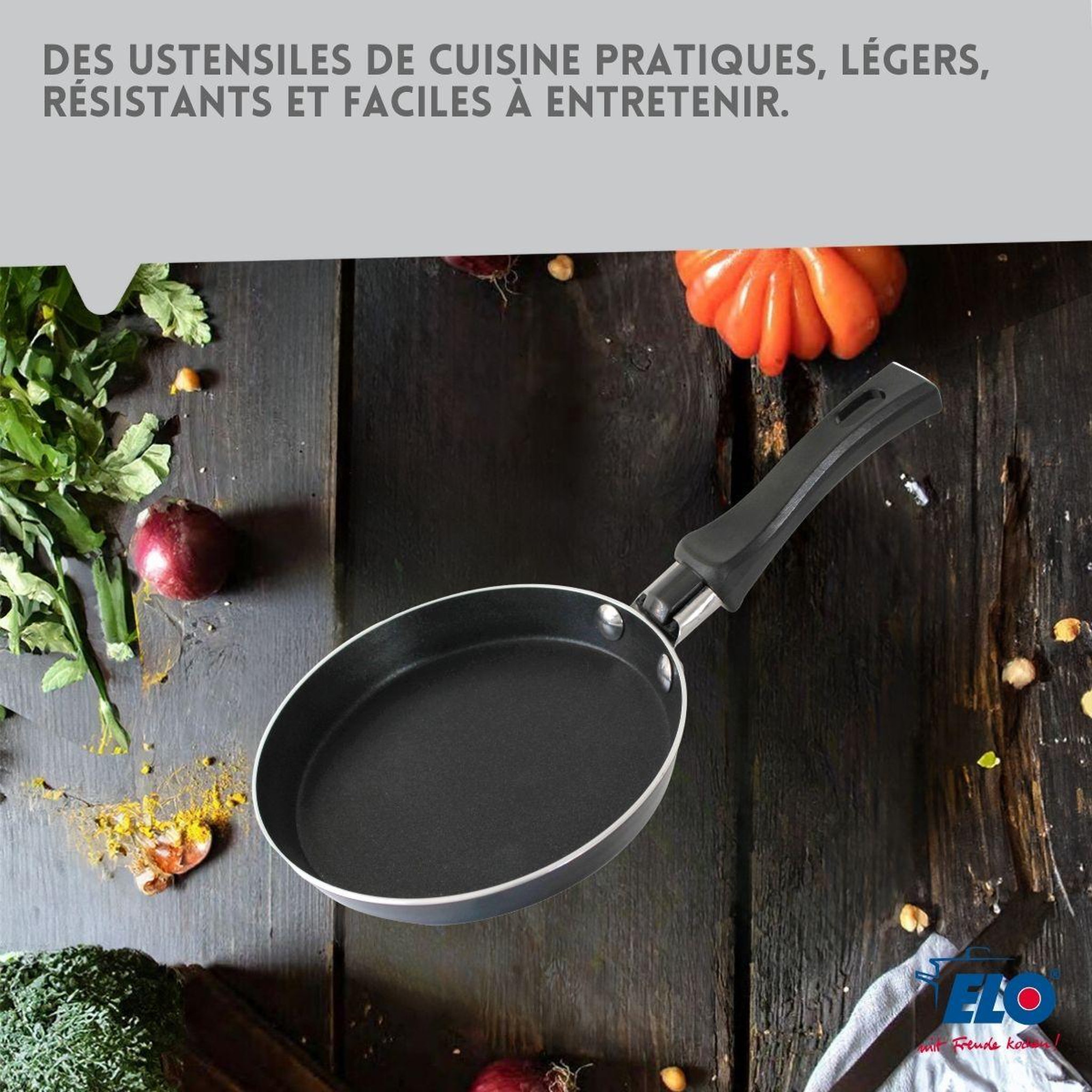Voir la diapositive 2 : ELO Ensemble de 2 Mini poêles à crêpe avec revêtement en céramique 14 cm ELO Juwel de Luxe