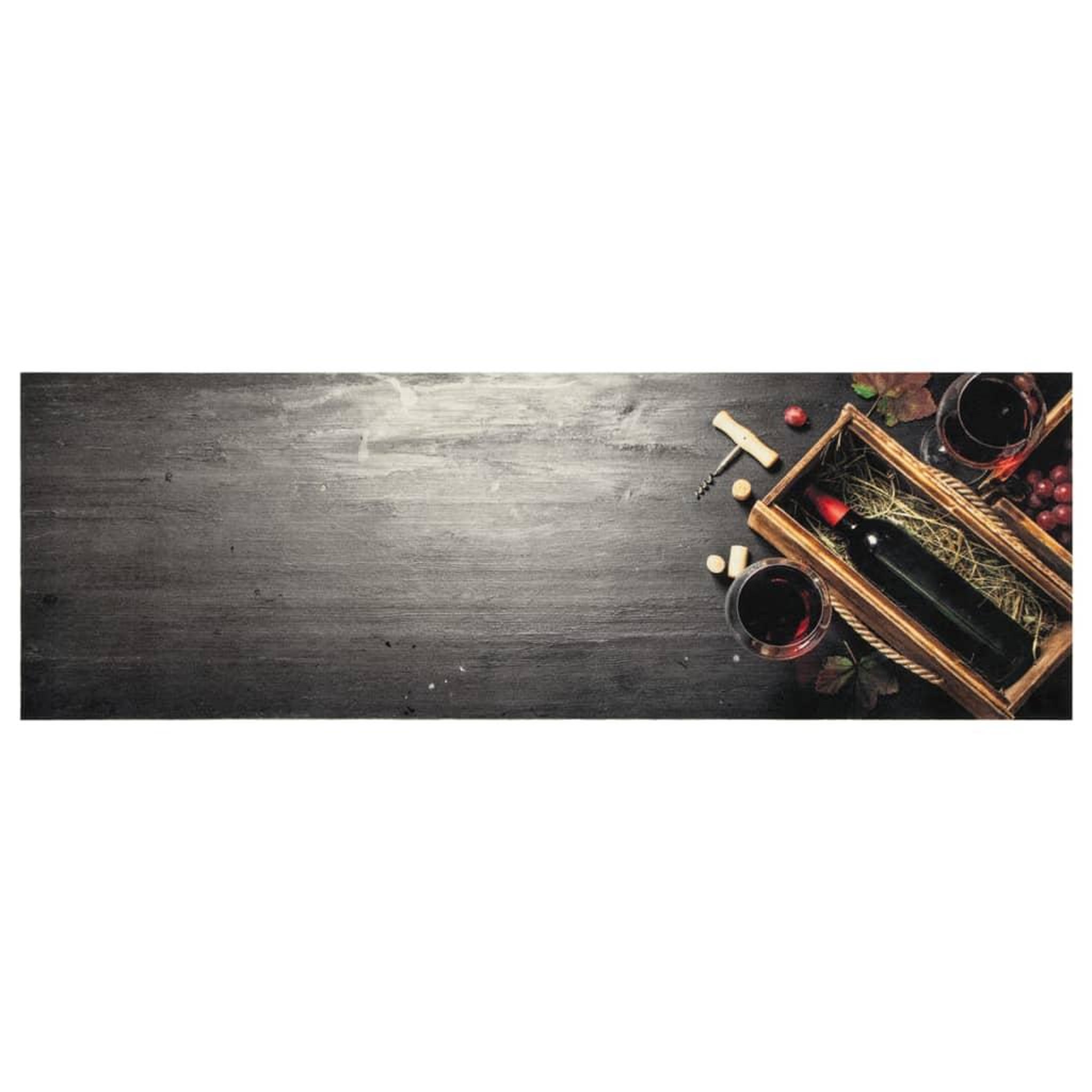 Voir la diapositive 2 : VIDAXL Tapis de cuisine lavable bouteille de vin 60x180 cm velours