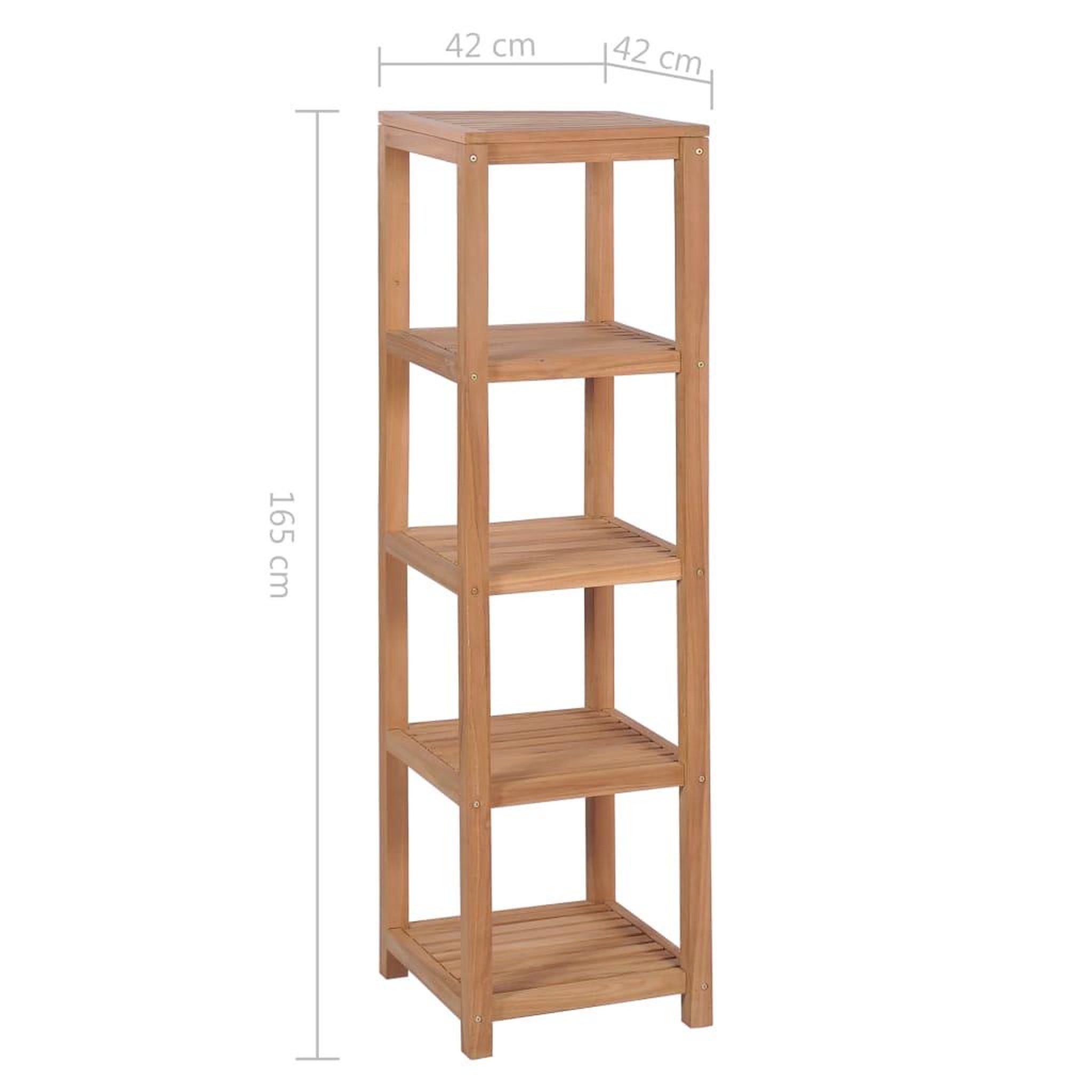 Voir la diapositive 6 : VIDAXL Support de rangement de bain 4 niveaux teck massif 42x42x165 cm