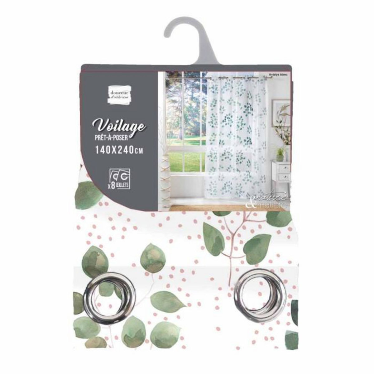 Paris Prix Rideau Voilage à Œillets  Antalya  140x240cm Blanc