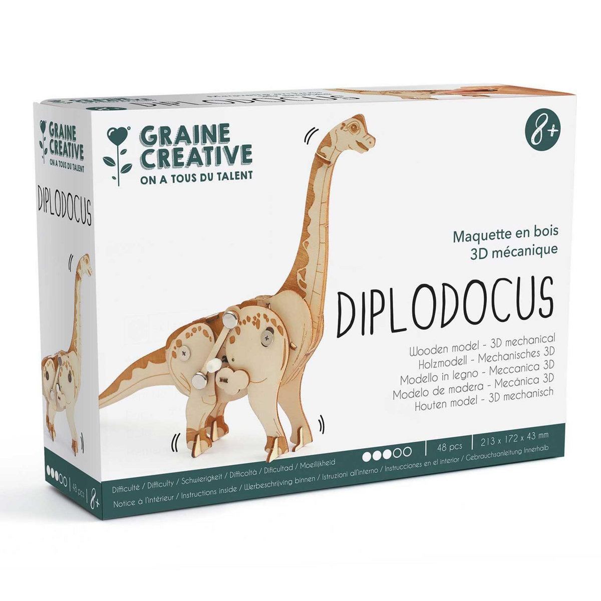 Graine créative Maquette 3D mécanique Diplodocus 21 cm