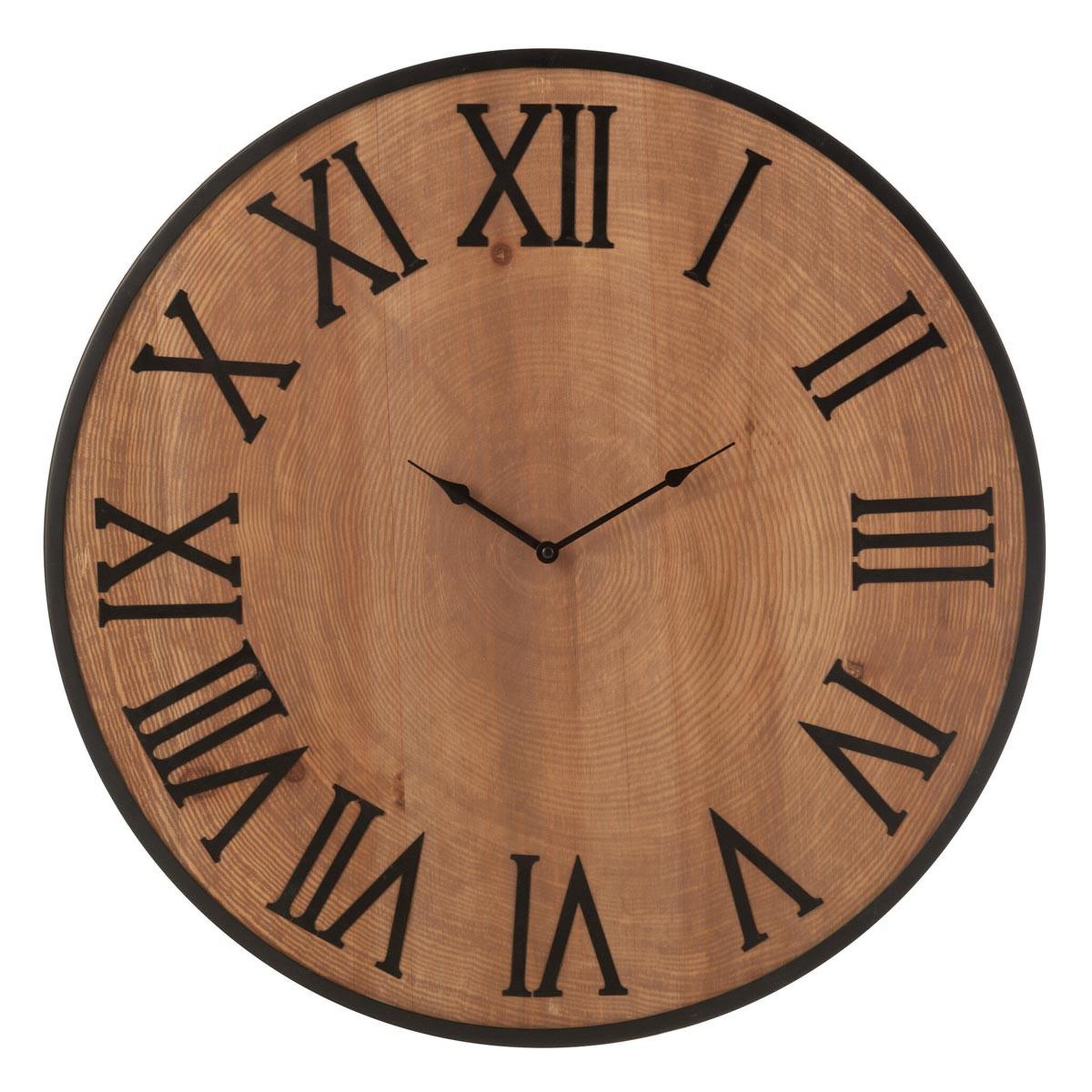 J-LINE Horloge murale effet bois  nue  60cm naturel