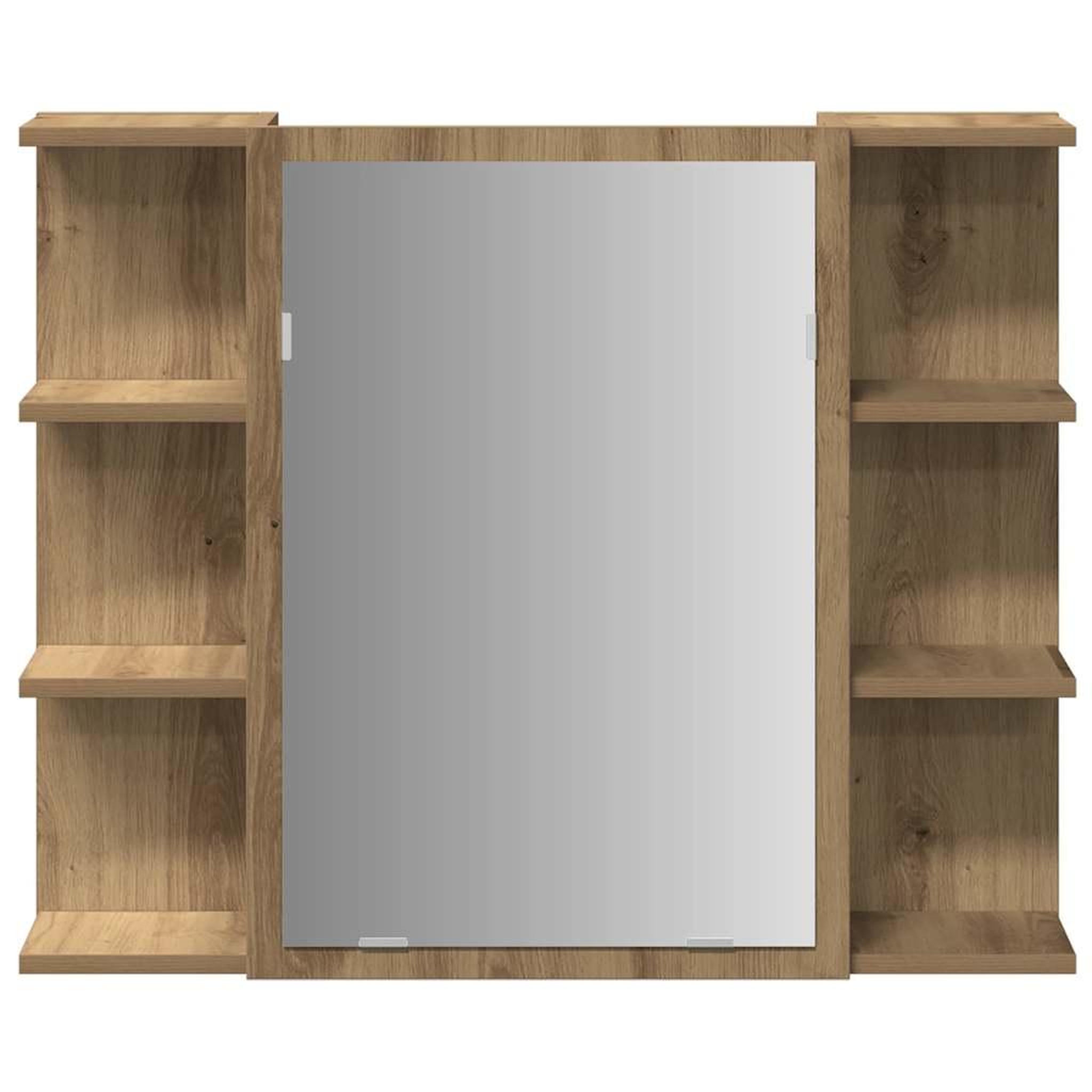 Voir la diapositive 4 : VIDAXL Armoire a miroir de salle de bain chene artisanal 80x20,5x64 cm