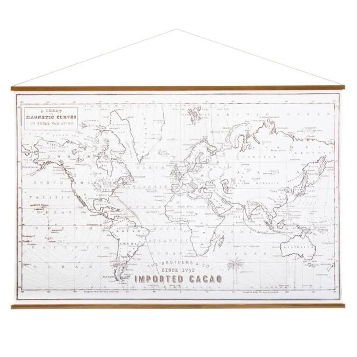 ATMOSPHERA Déco Murale à Suspendre  Carte du Monde  110cm Blanc