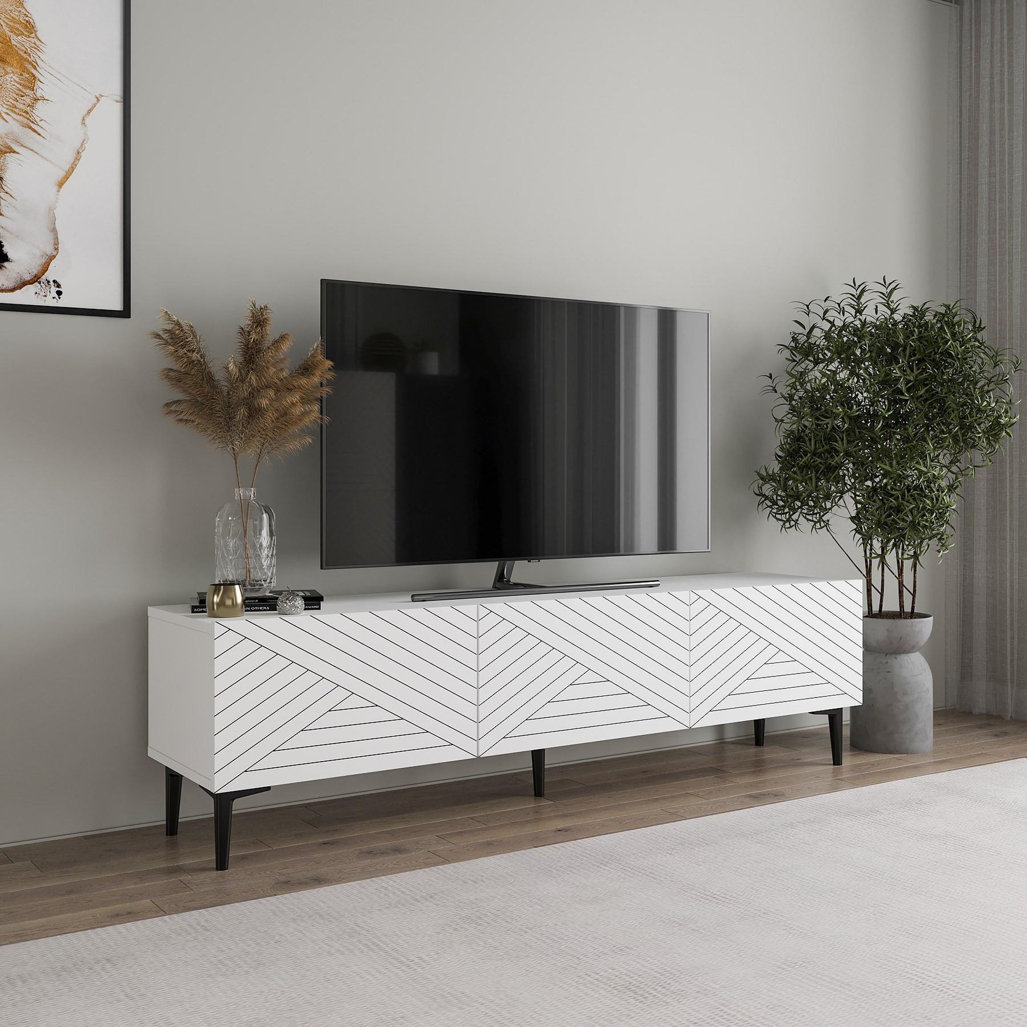 Voir la diapositive 3 : Habitat et Jardin Meuble tv en bois  felix  - 160 x 31 x 44 cm - blanc
