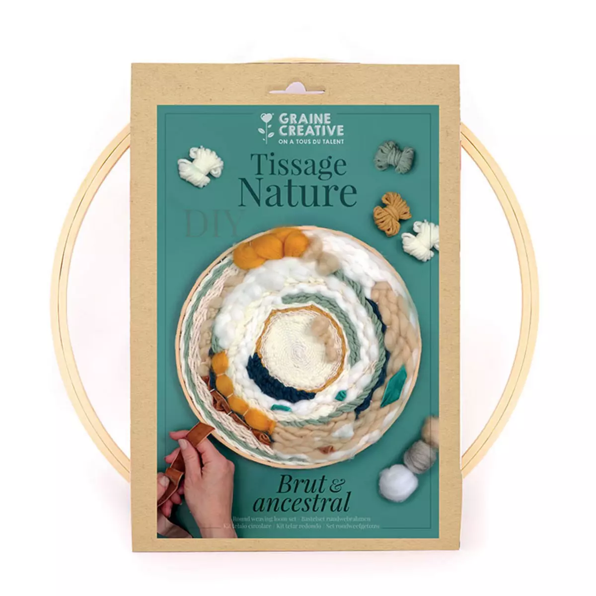 Graine créative Kit métier à tisser rond - Nature - 30 x 30,5 cm