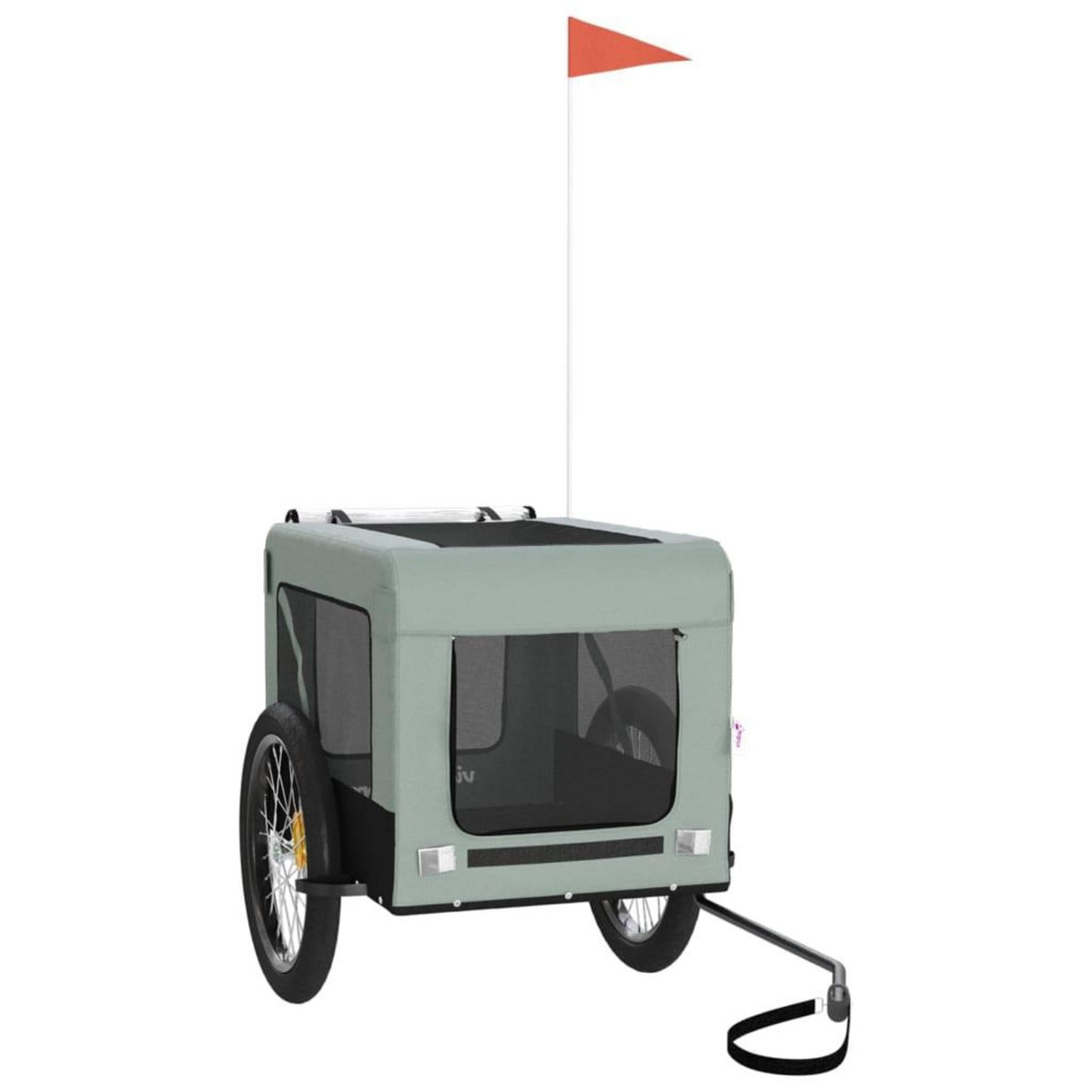 VIDAXL Remorque de velo pour animaux de compagnie gris et noir