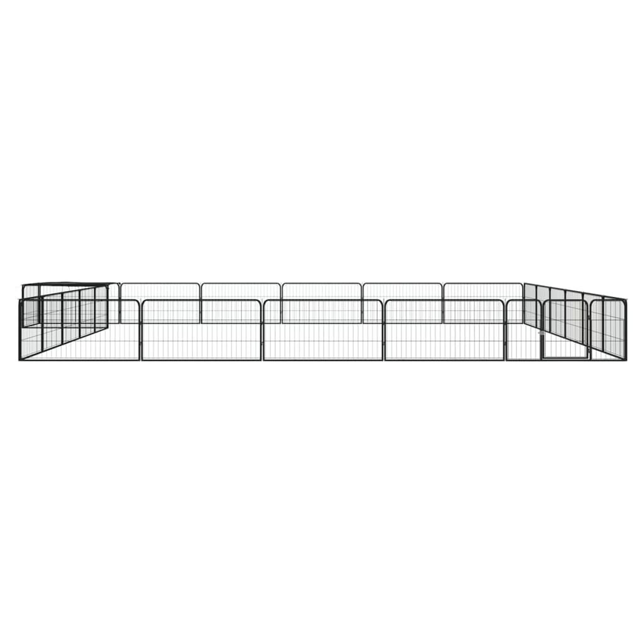 Voir la diapositive 2 : VIDAXL Parc pour chien 24panneaux Noir 100x50cm Acier enduit de poudre