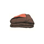 POYET MOTTE Couette chaude Microfibre 400 gr/m2 CALGARY Chocolat + Corail 140x200cm