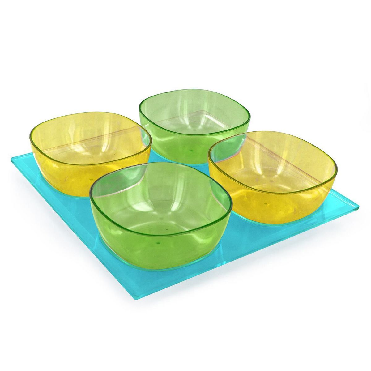 Saveur et dégustation 4 coupelles avec plateau - Turquoise