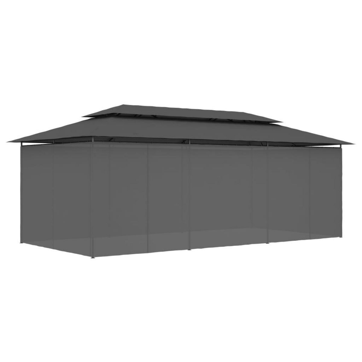 VIDAXL Belvedere avec rideaux 600x298x270 cm Anthracite